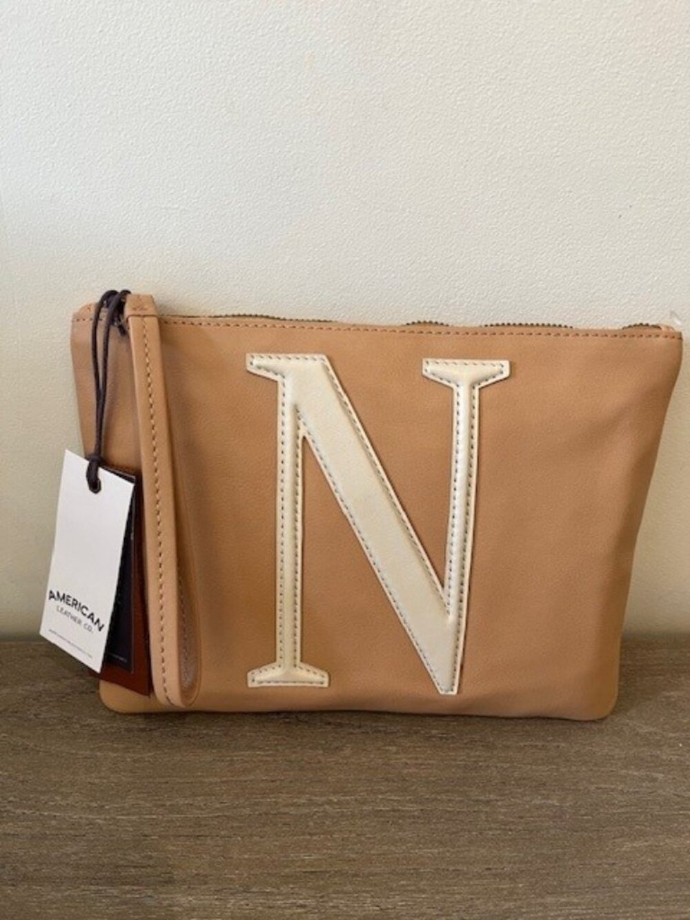American Leather Co. Dover Monogram Wristlet